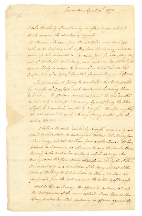 to Henry Laurens, 1778 April 11