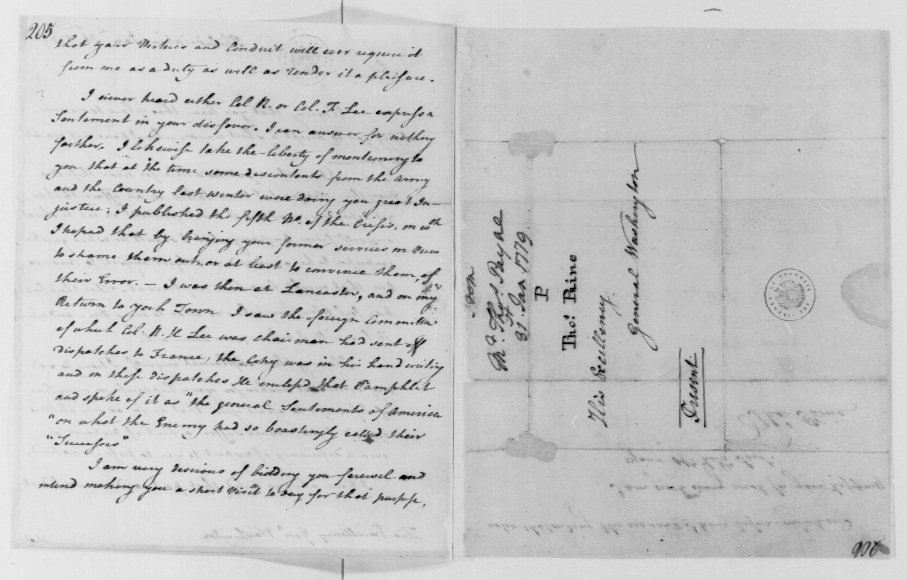 Thomas Paine to George Washington, January 31, 1779