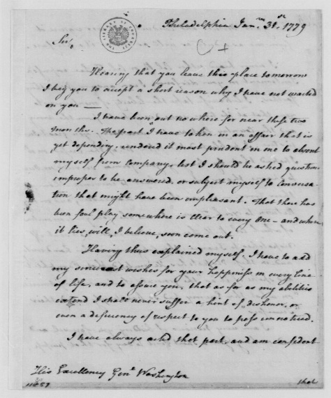 Thomas Paine to George Washington, January 31, 1779