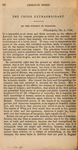 The Crisis Extraordinary