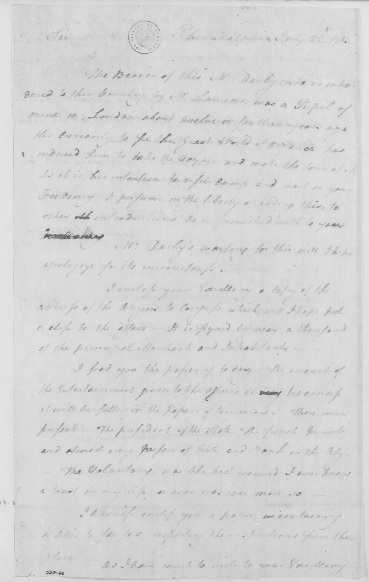 Thomas Paine to George Washington, July 22, 1783