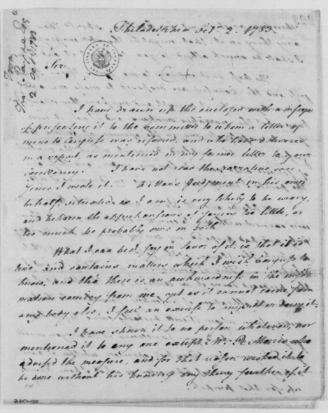 Thomas Paine to George Washington, October 2, 1783