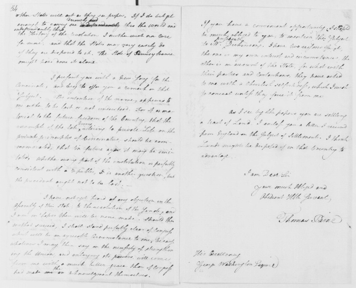 to George Washington, April 28, 1784