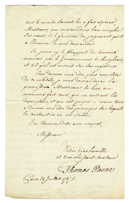 to Messieurs 1787 July 21