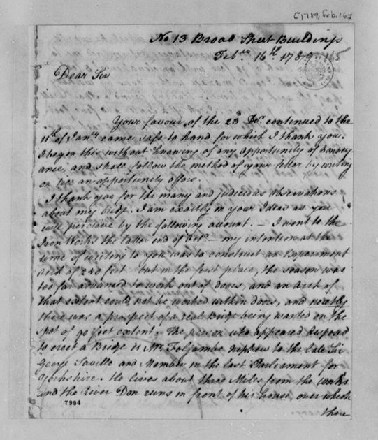 paine to jefferson 2-16-1789