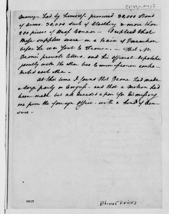 paine to jefferson 5-1789