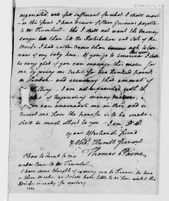 paine to jefferson 7-13-1789