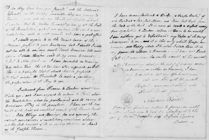 to George Washington, May 1, 1790