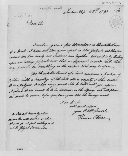 paine to jefferson 9-28-1790