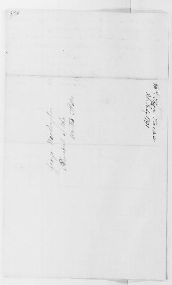 to George Washington, July 21, 1791