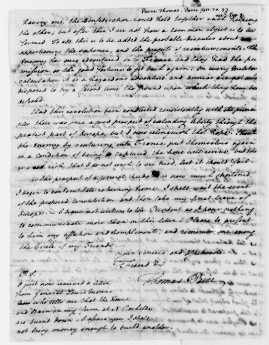 paine to jefferson 4-20-1793