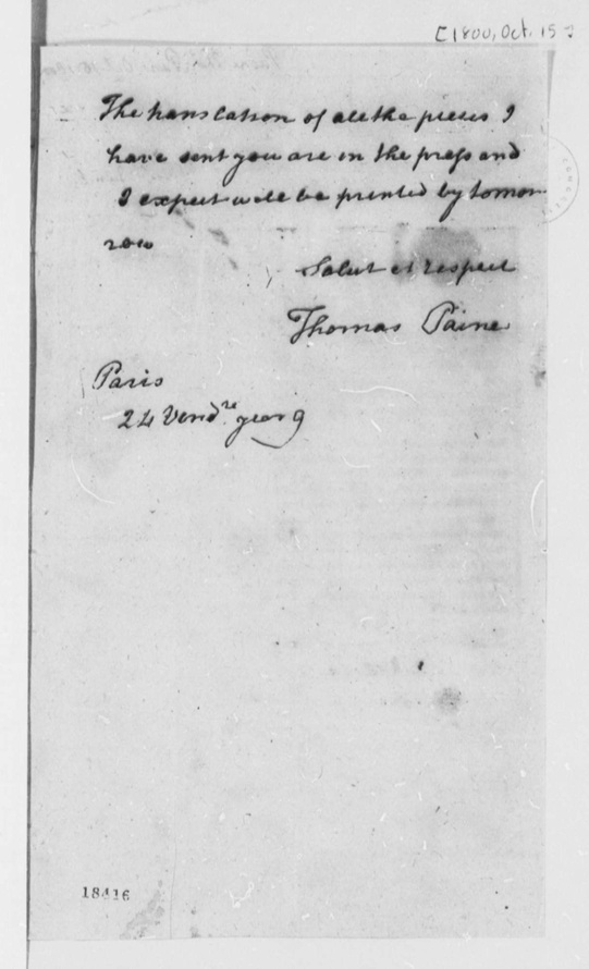 paine to jefferson 10-16-1800