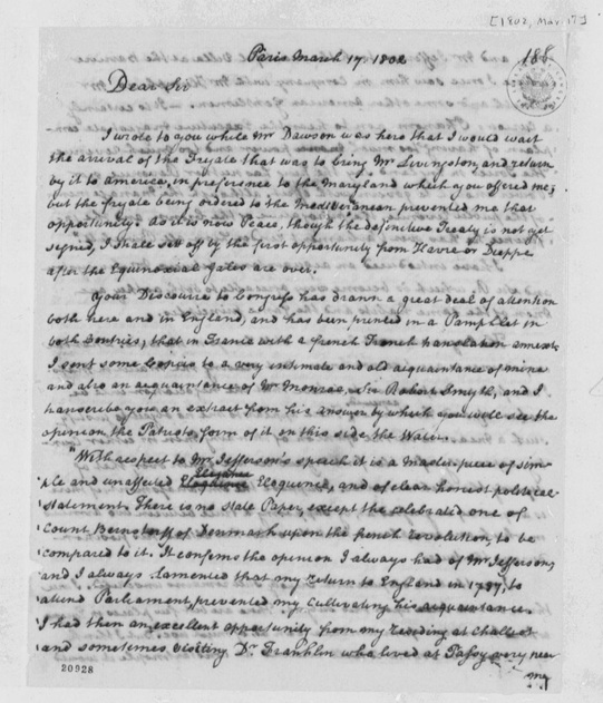 paine to jefferson 3-17-1802