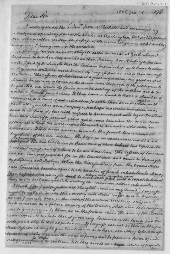 paine to jefferson 1-25-1805