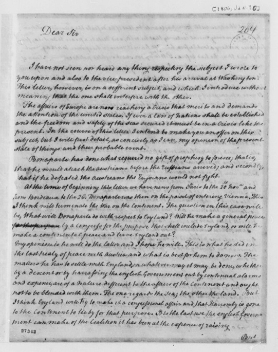 paine to jefferson 1-30-1806