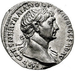 Denarius of Trajan (struck 115–116 AD) with representation of Providentia - Courtesy of CNG