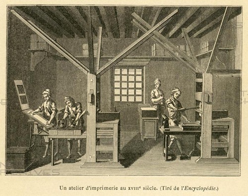 A typical 18th century printing operation in France - United Archives