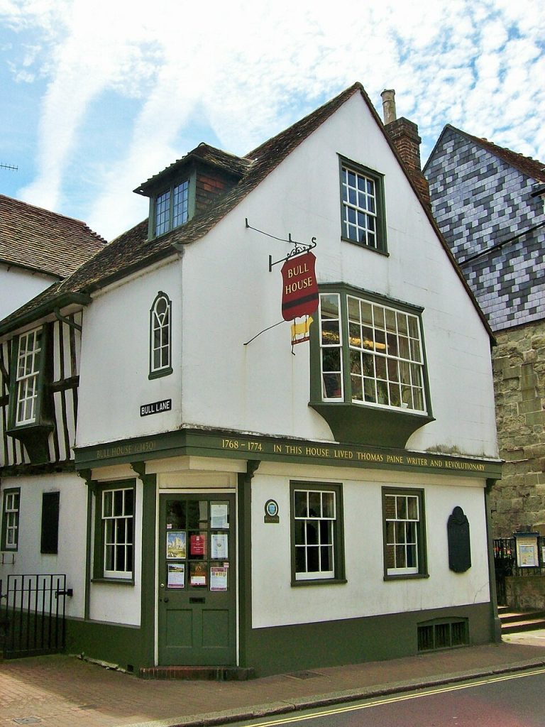 Bull House, Thomas Paine's former home in Lewes. Located at 92 Lewes High Street, Lewes, East Sussex - link