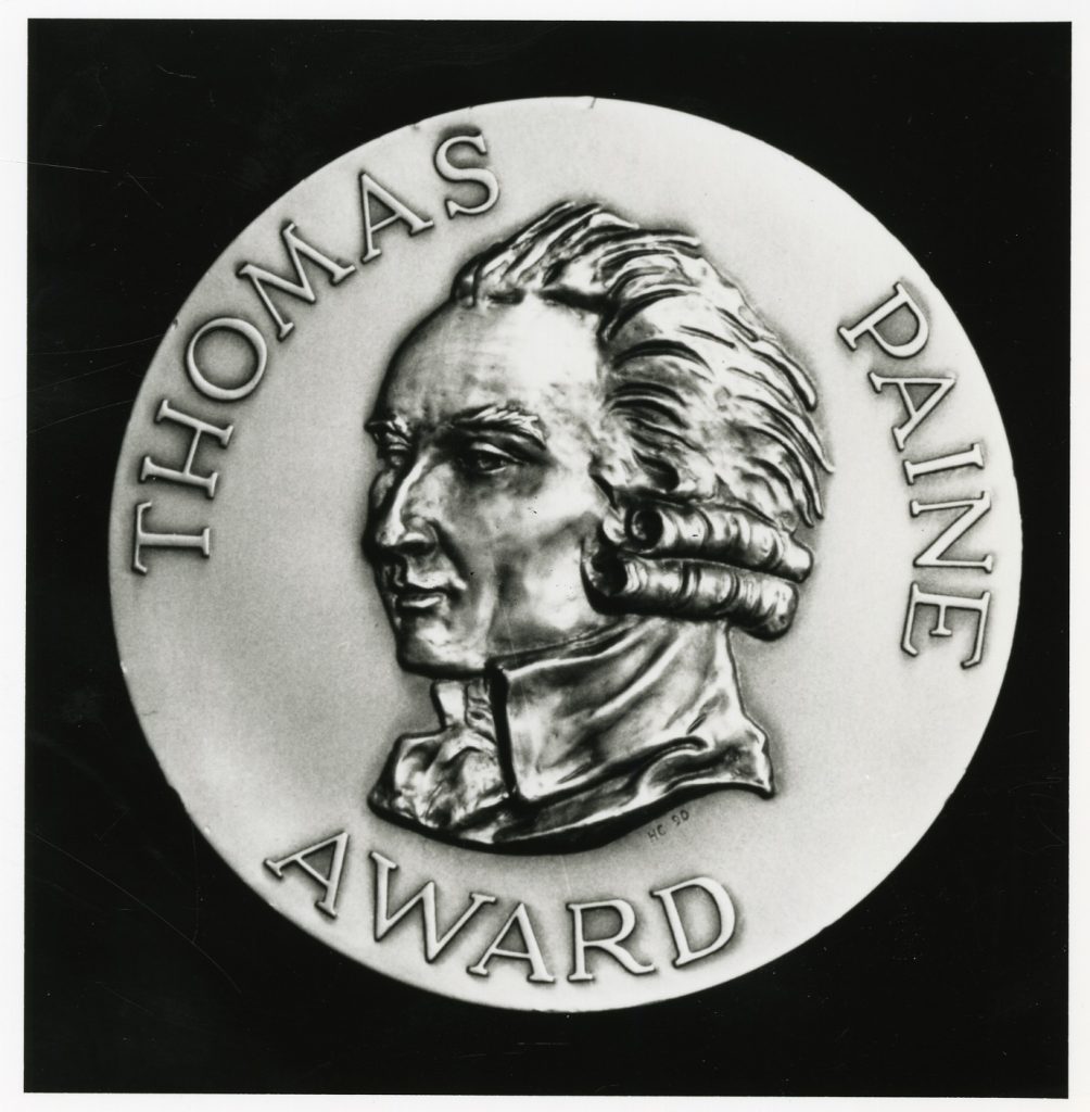 Established in 1990, the Thomas Paine Journalism Award was given annually by the Thomas Paine Historical Association to journalists who embodied Paine's ideals - Westchester County Historical Society