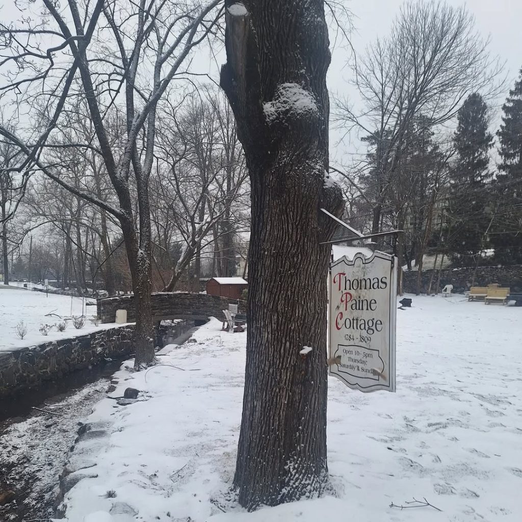 Thomas Paine Cottage Museum sign - Photo courtesy of the Thomas Paine Cottage Museum