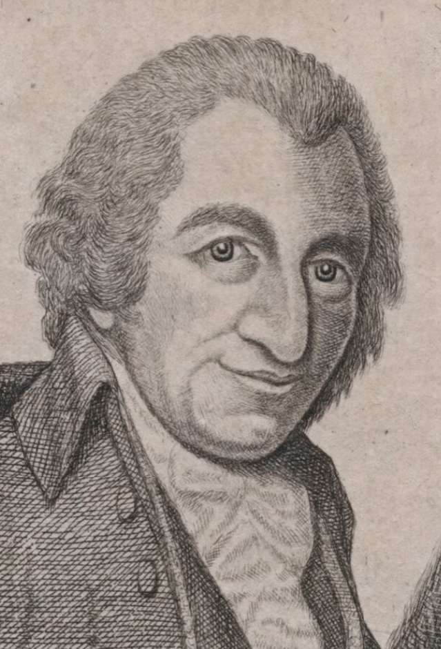 “Thomas Paine” 1801 etching by John Kay, after George Romney. Made in Edinburgh, Scotland - National Portrait Gallery (London) 