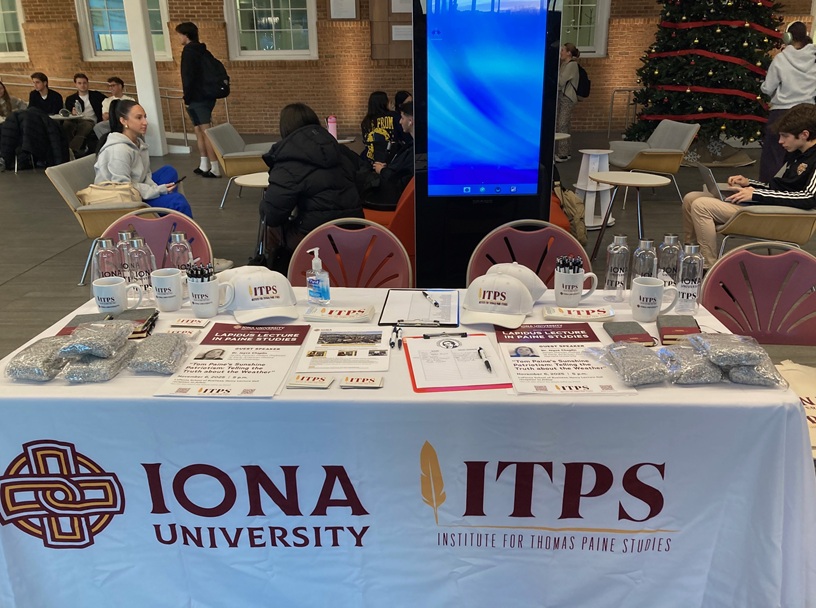 Display at an event for the Institute for Thomas Paine Studies at Iona University