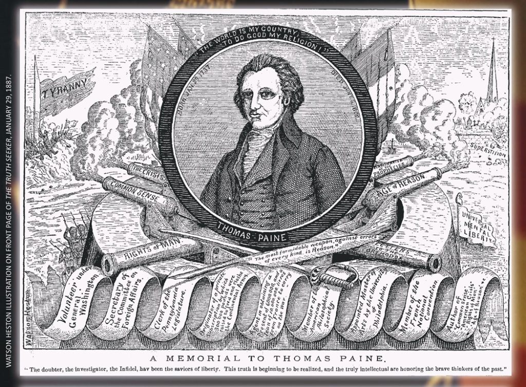 A January 29th, 1887 Watson Heston illustration from the front page of the Truth Seeker magazine.