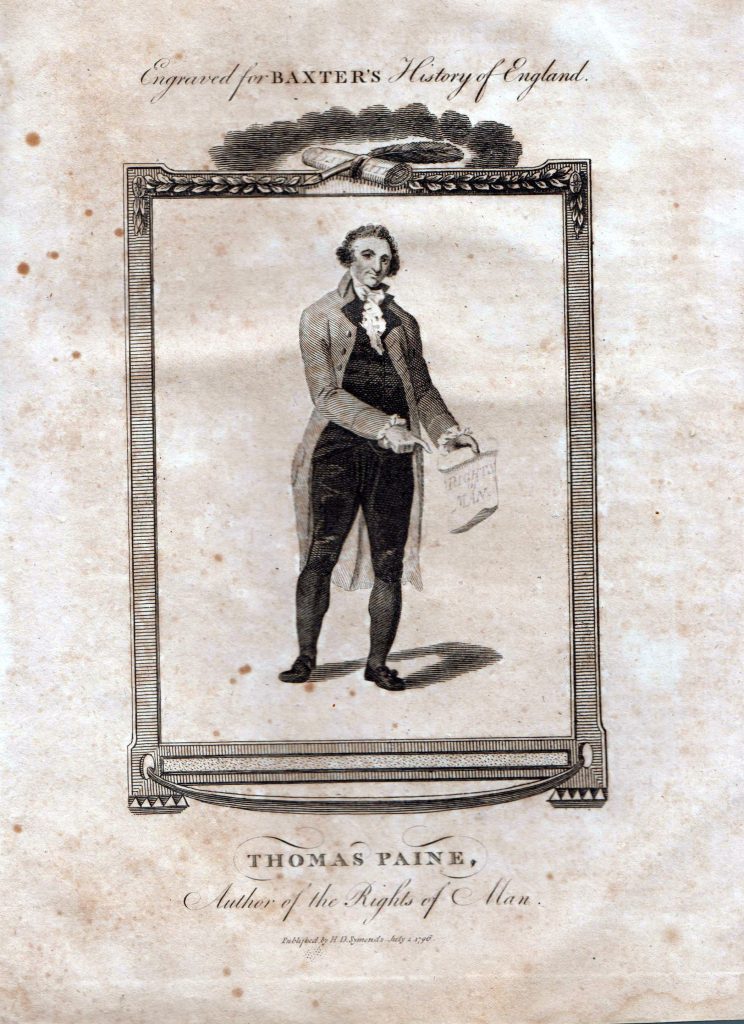 "Thomas Paine Author of the Rights of Man" from John Baxter's 1796 Impartial History of England - Internet Archive