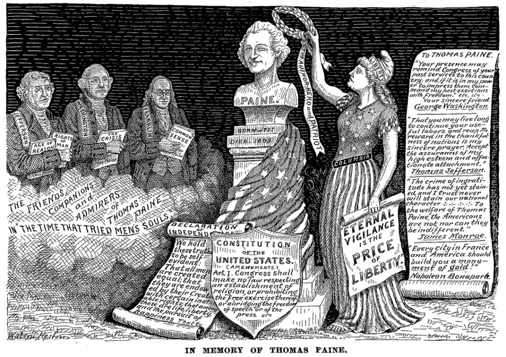 A June 1st, 1885 Watson Heston illustration from the front page of the Truth Seeker magazine.