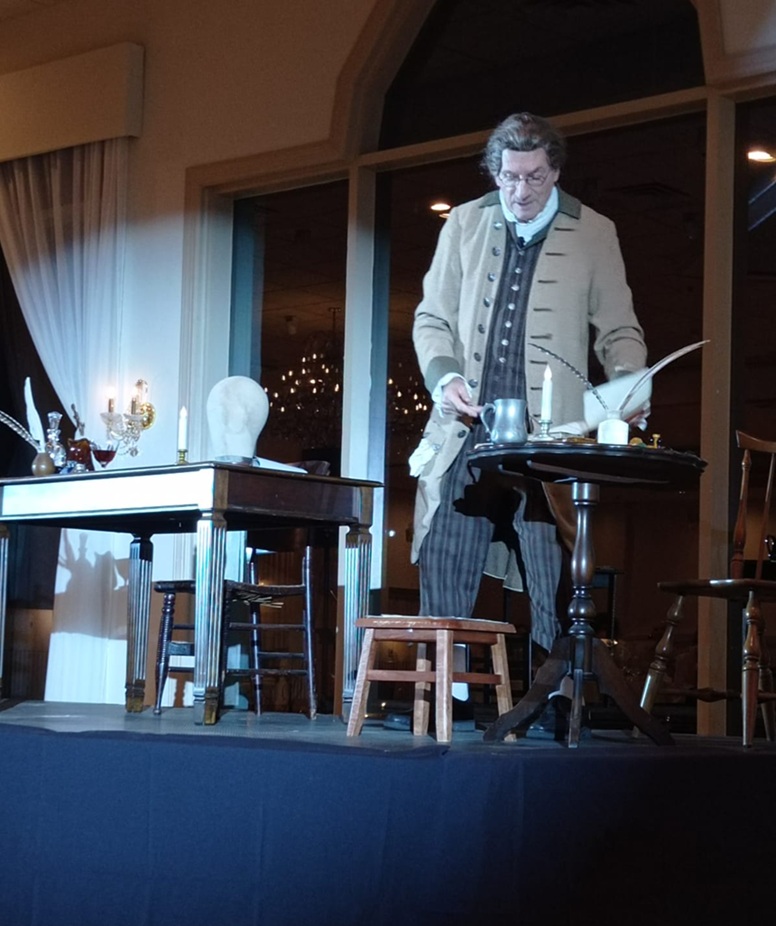 Actor Ian Ruskin portrays Paine in his play, "To Begin the World Over Again: the Life of Thomas Paine" - Ruskin Productions