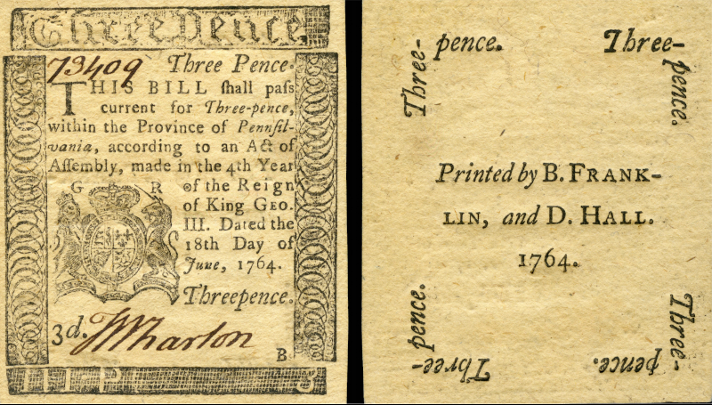 Note printed by Benjamin Franklin and David Hall