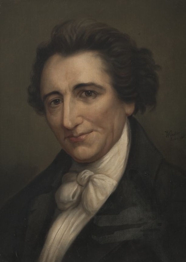 "Thomas Paine" is an 1865 oil painting by an artist known simply as  Winkler made in Paris - American Philosophical Society