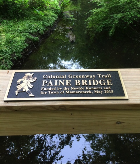 In 2015, the Colonial Greenway trail through Westchester County added the "Paine Bridge" to provide a crossing over the Sheldrake River in the Town of Mamaroneck - The Larchmont Loup