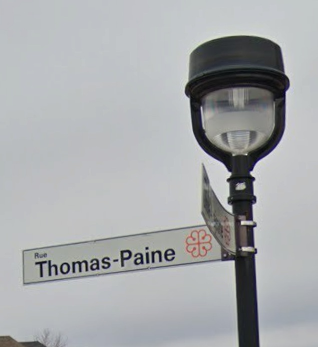 A road named Ru Thomas Paine in Montreal, Canada - Google
