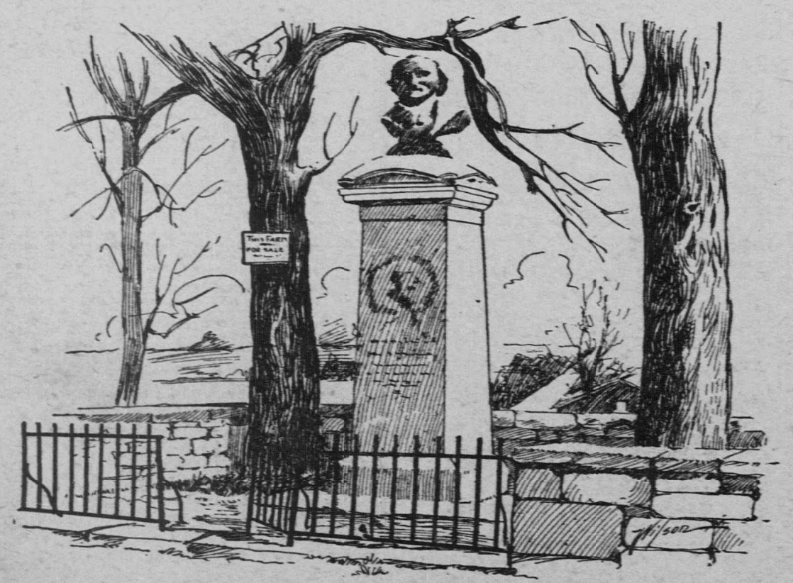 A sketch of the Thomas Paine New Rochelle Monument from the June 5, 1902 Globe Republican, a  newspaper in Dodge City, Kansas - Library of Congress