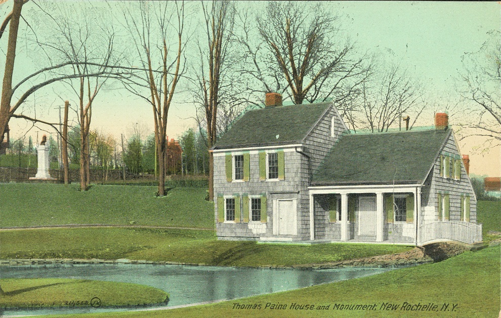 A photomechanical print postcard of the Thomas Paine Cottage created between 1900 and 1920 by The Valentine & Sons Publishing Co. - Library of Congress
